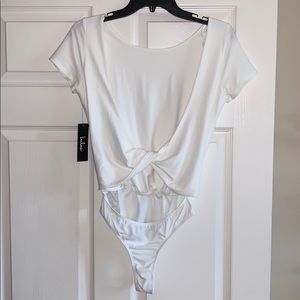 White backless bodysuit